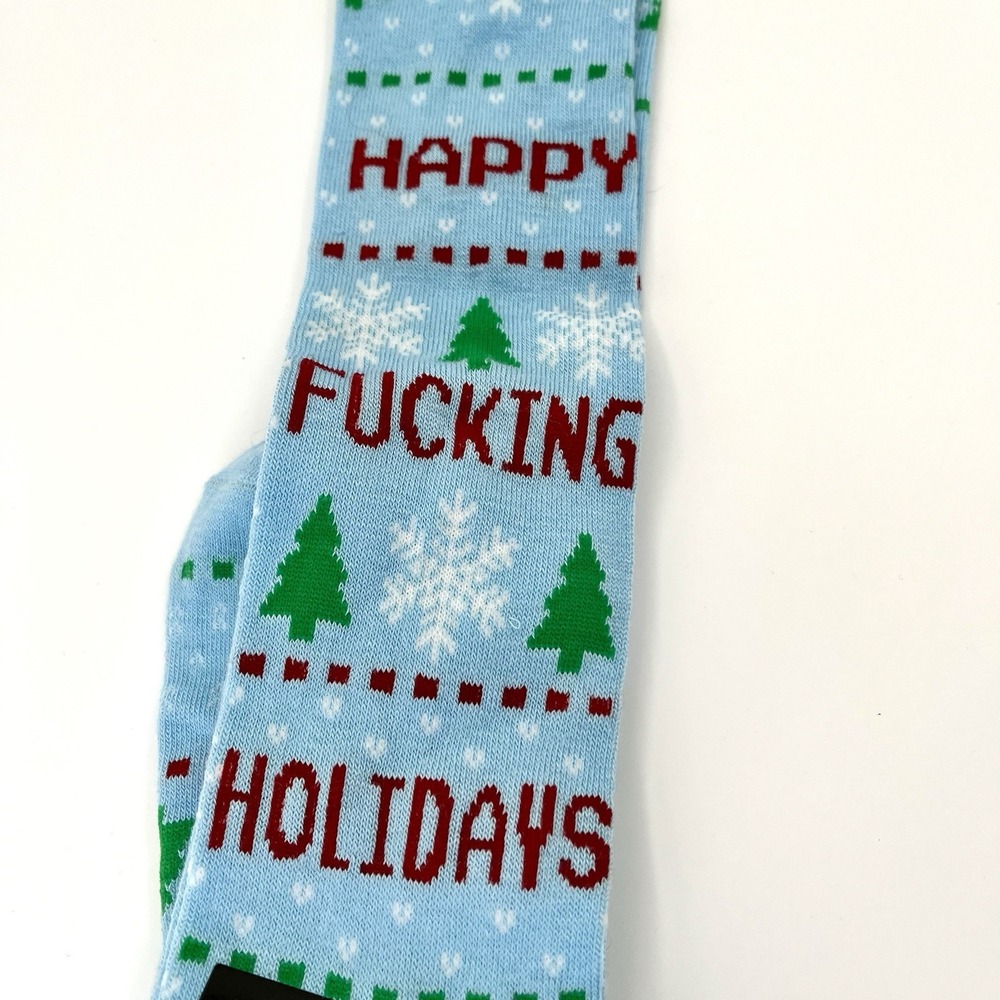 Funny Christmas Socks Women 5-10 Knee High Raunchy Rude White Elephant Gag